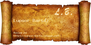 Lupsor Bartó névjegykártya